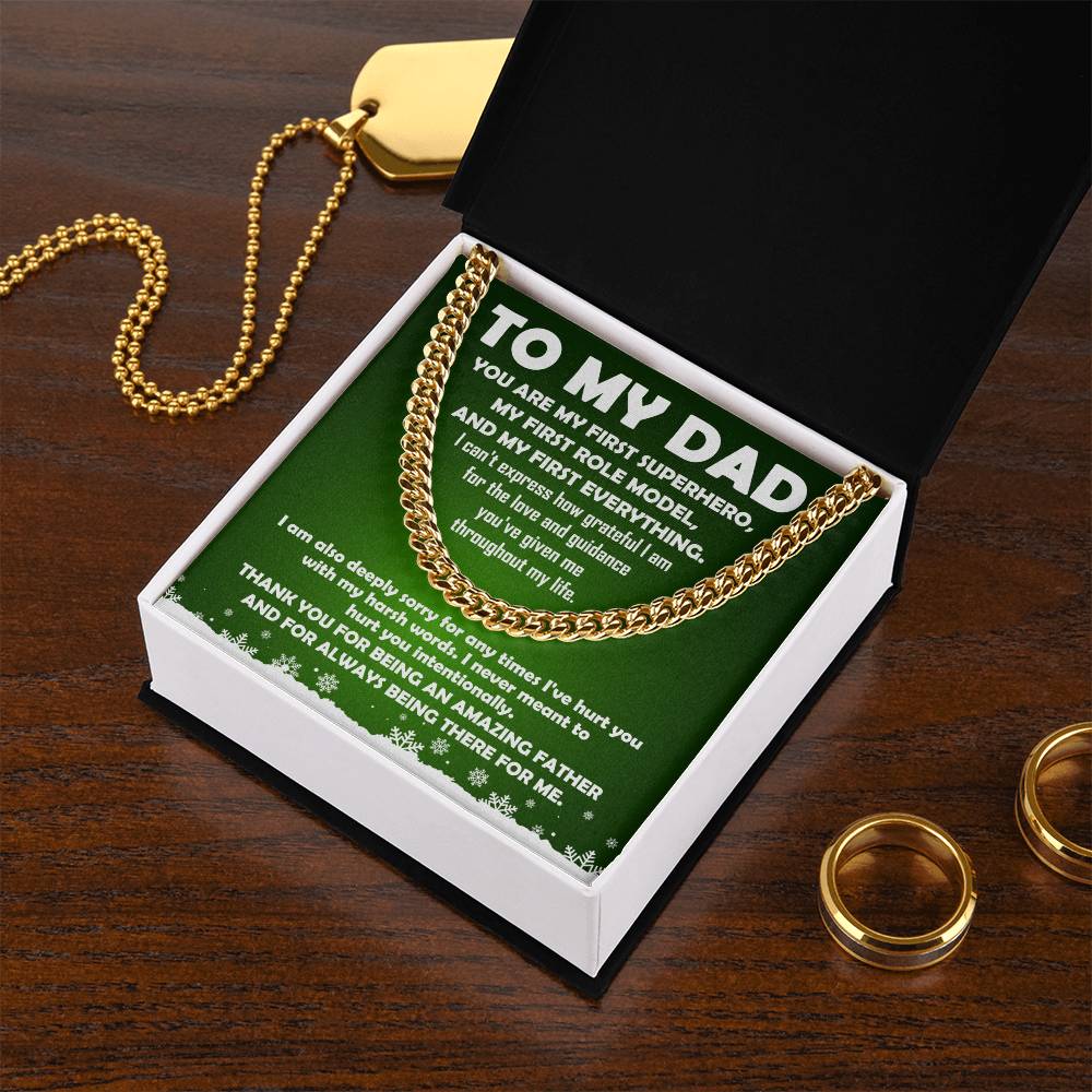 To My Dad - Superhero - Cuban Link Chain