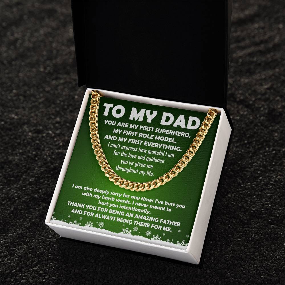 To My Dad - Superhero - Cuban Link Chain