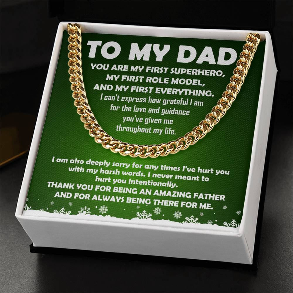 To My Dad - Superhero - Cuban Link Chain