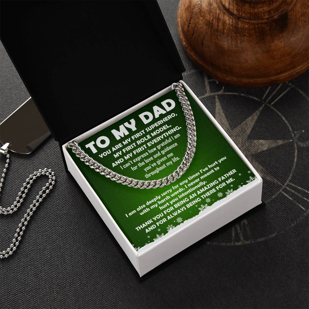 To My Dad - Superhero - Cuban Link Chain
