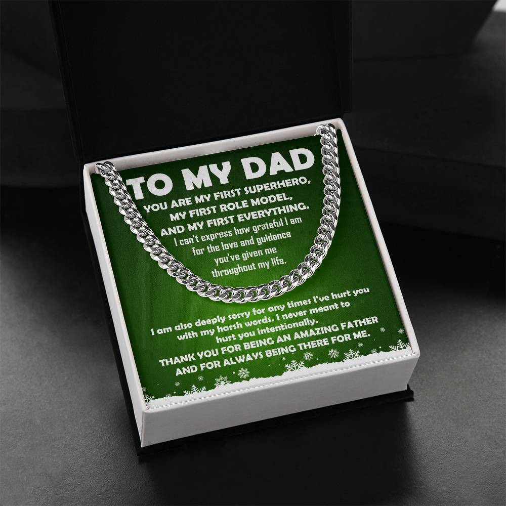 To My Dad - Superhero - Cuban Link Chain