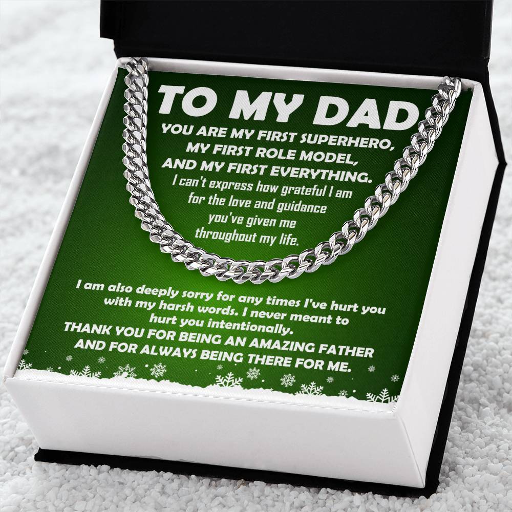 To My Dad - Superhero - Cuban Link Chain