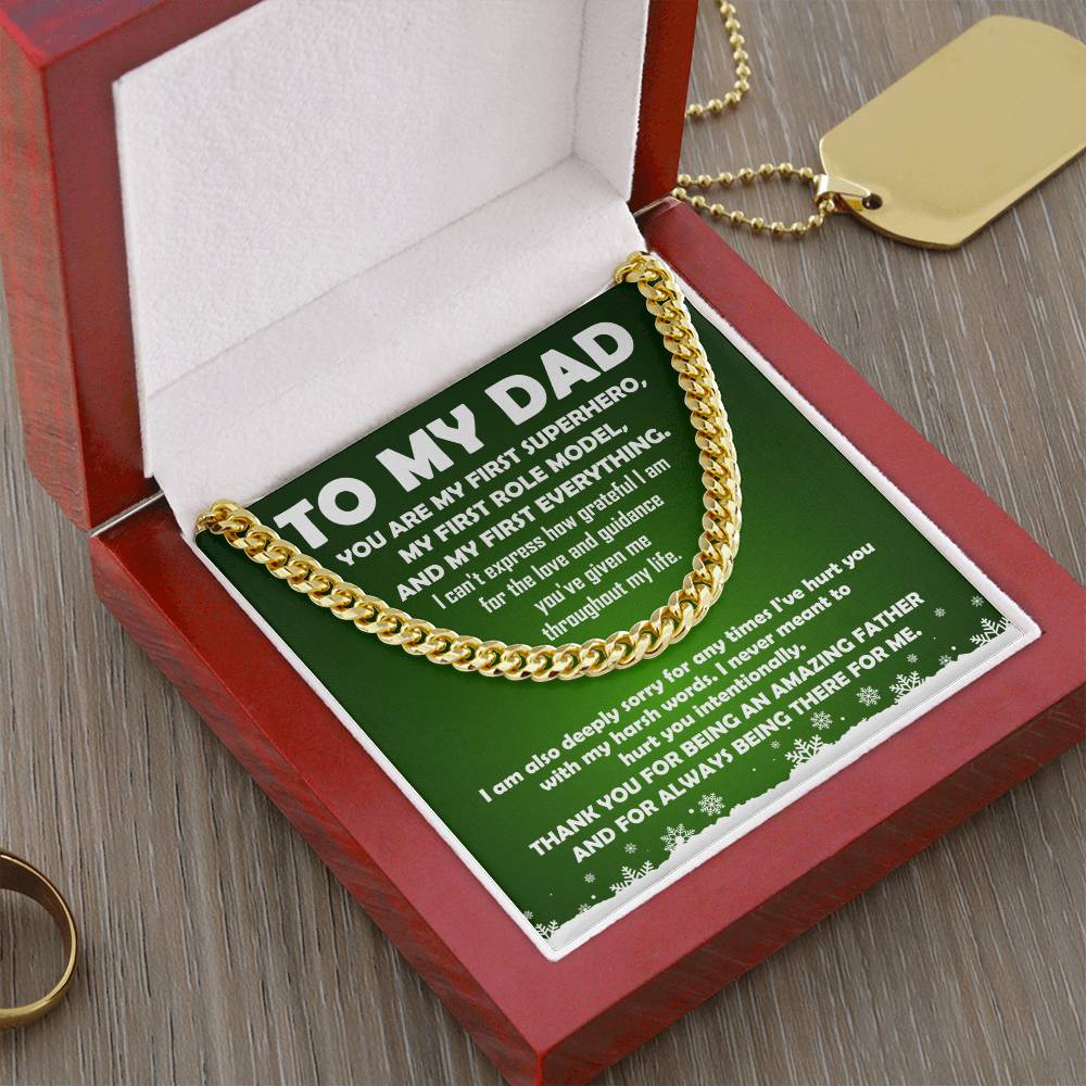 To My Dad - Superhero - Cuban Link Chain