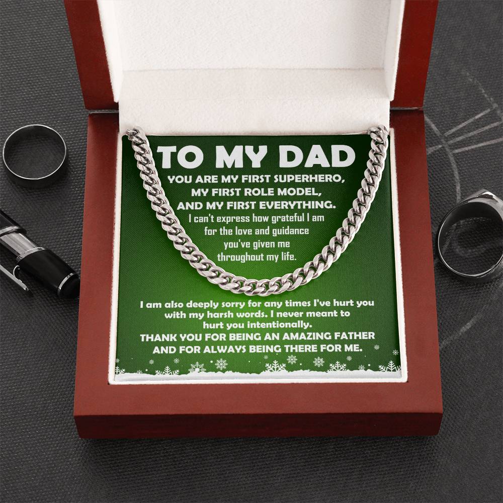 To My Dad - Superhero - Cuban Link Chain