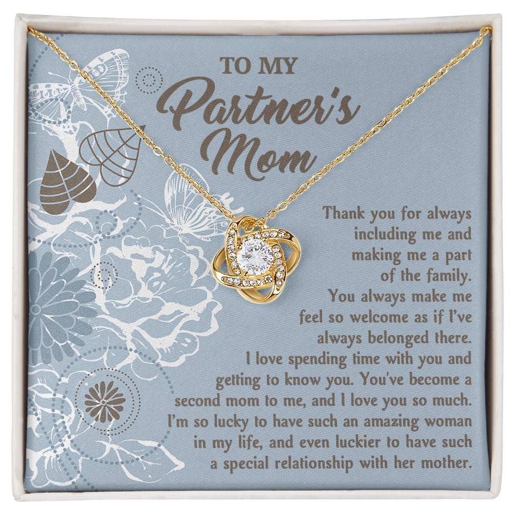 Partner's Mom Love Knot Necklace - Part of Family