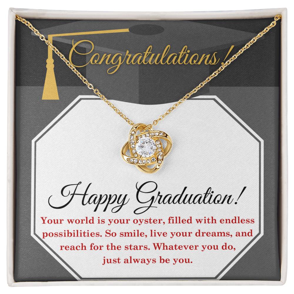 Happy Graduation Love Knot Necklace - Your Oyster
