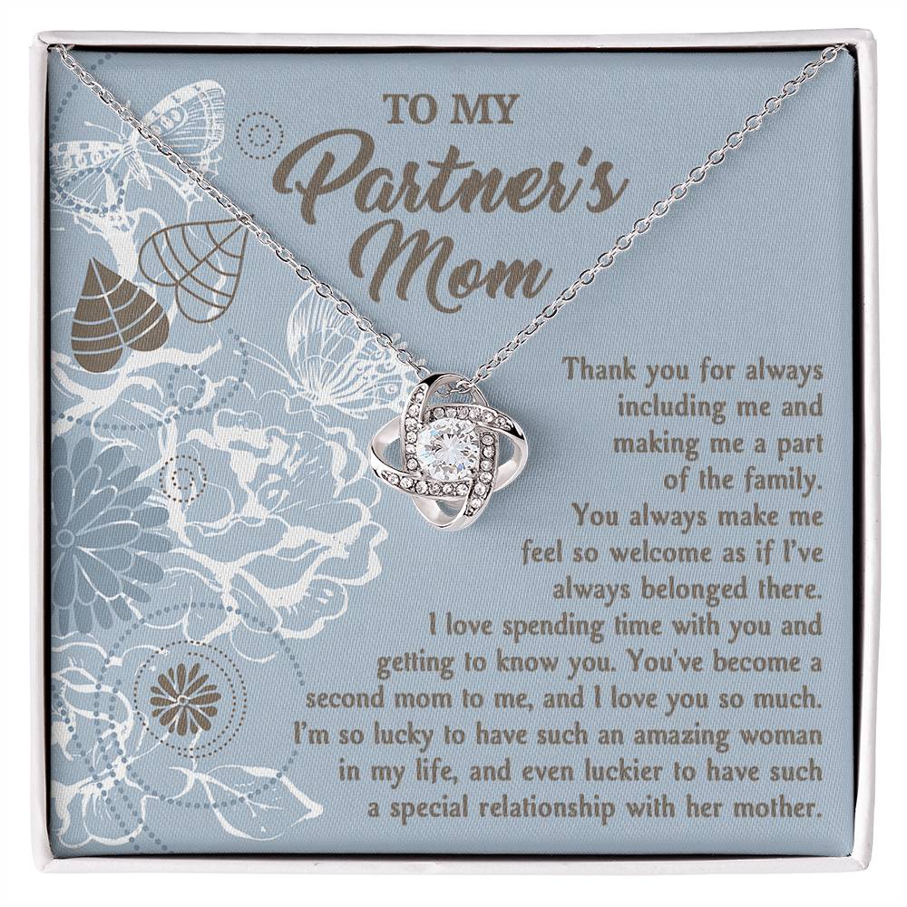 Partner's Mom Love Knot Necklace - Part of Family