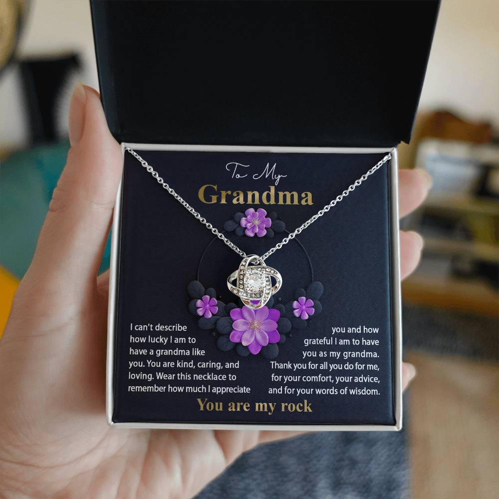 Grandma Love Knot Necklace - Words Of Wisdom