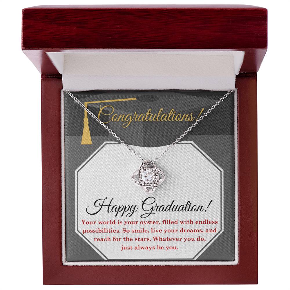 Happy Graduation Love Knot Necklace - Your Oyster