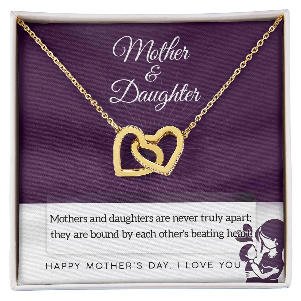 Mother & Daughter Interlocking Hearts - Never Truly Apart