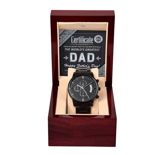 Dad Chronograph Watch - Certificate of Achievement