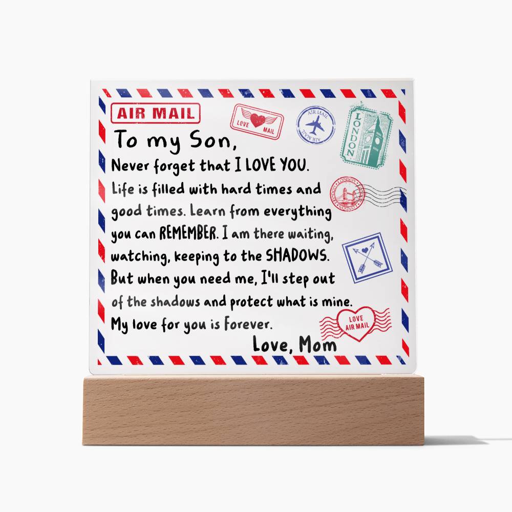 Mail To My Son - Acrylic Square Plaque