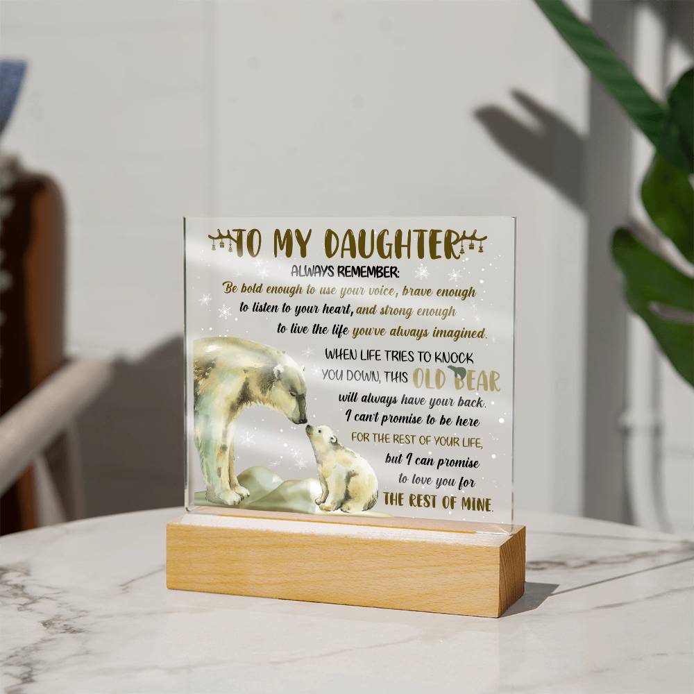 Daughter Acrylic Plaque - Old Bear