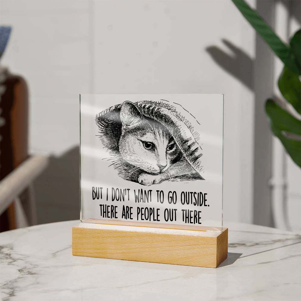 Cat Mom - People Out There - Acrylic Square Plaque