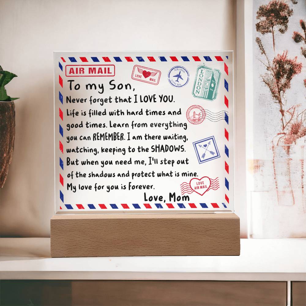 Mail To My Son - Acrylic Square Plaque