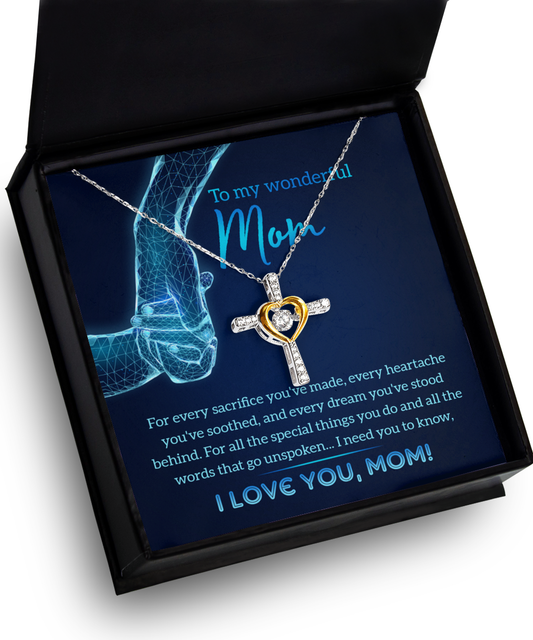 Mom Cross Necklace - Stood Behind