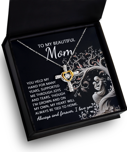 Mom Cross Necklace - On My Own