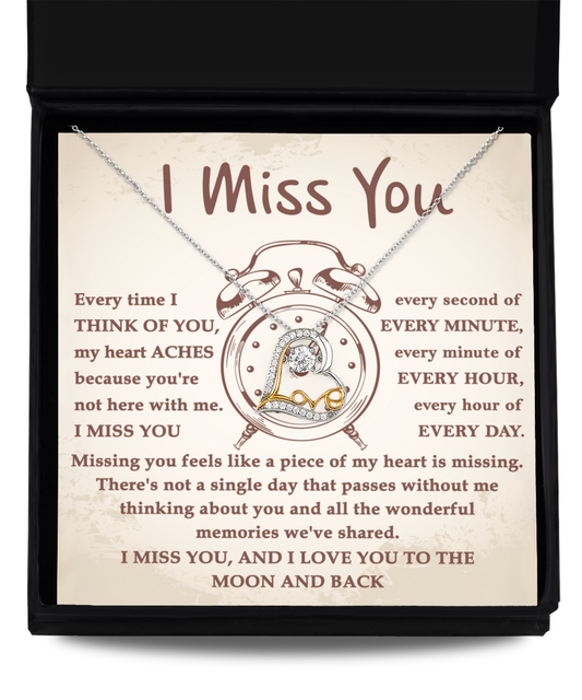 I Miss You Every Second - Heart Necklace