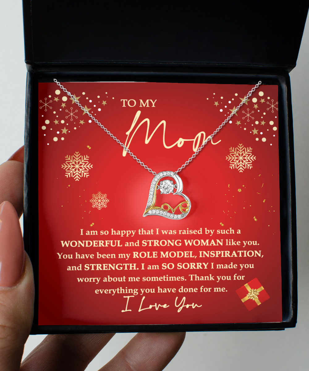 Mom Heart Necklace - Strong Woman
