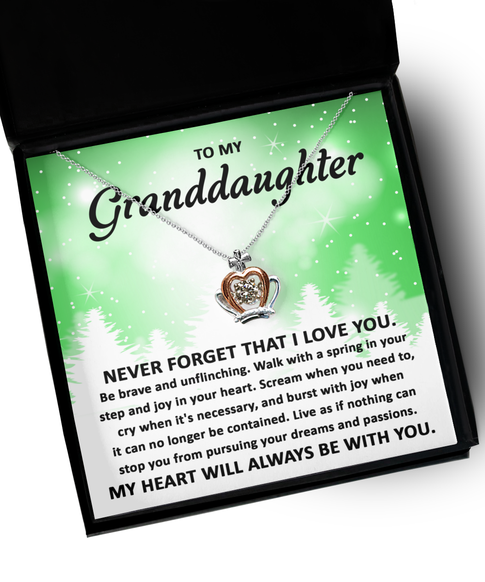 Granddaughter Crown Necklace - Pursuing Your Dreams