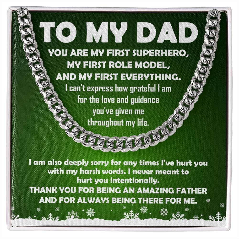 To My Dad - Superhero - Cuban Link Chain