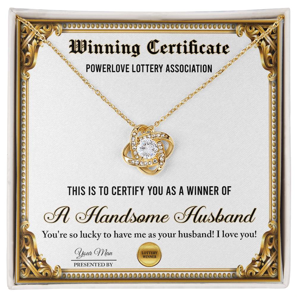 Wife Love Knot Necklace - Winning Certificate