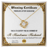 Load image into Gallery viewer, Wife Love Knot Necklace - Winning Certificate
