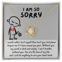 Load image into Gallery viewer, I&#39;m Sorry Love Knot Necklace - Dark And Empty
