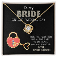 Load image into Gallery viewer, Bride Love Knot Necklace - Single Key
