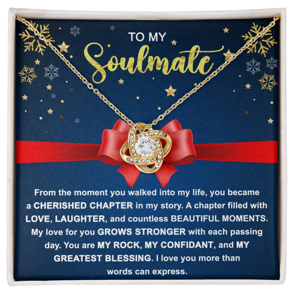 To My Soulmate - Grows Stronger - Love Knot Necklace