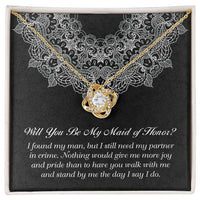 Load image into Gallery viewer, Maid of Honor Love Knot Necklace - Partner in Crime
