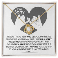 Load image into Gallery viewer, I&#39;m Sorry Love Knot Necklace - Hurtful Words
