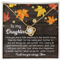 Load image into Gallery viewer, Daughter Love Knot Necklace - Job Number One
