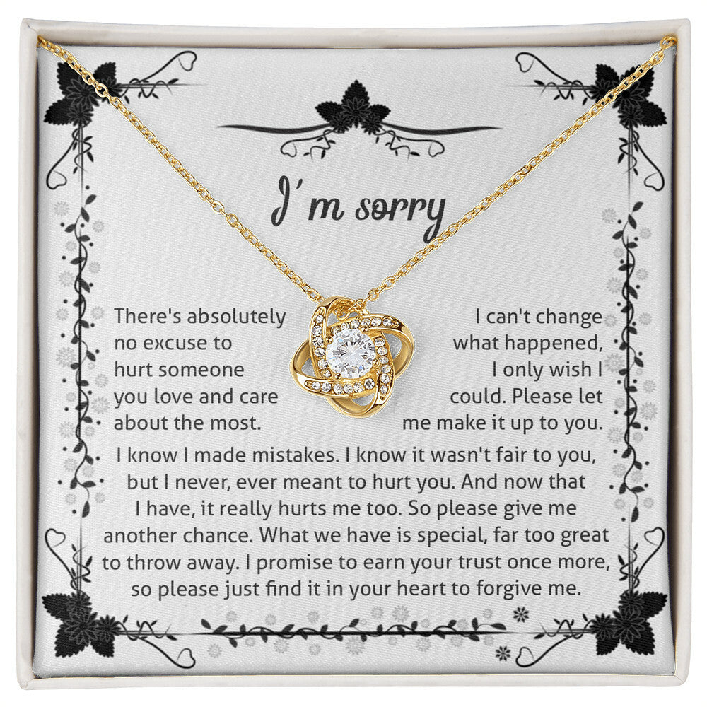 I'm Sorry Love Knot Necklace - No Excuse