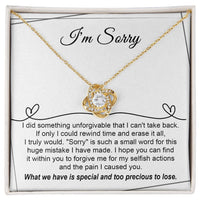 Load image into Gallery viewer, I&#39;m Sorry Love Knot Necklace - Breaking My Heart
