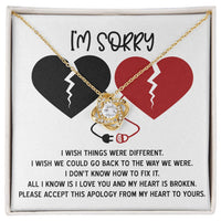 Load image into Gallery viewer, I&#39;m Sorry Love Knot Necklace - Heart Is Broken
