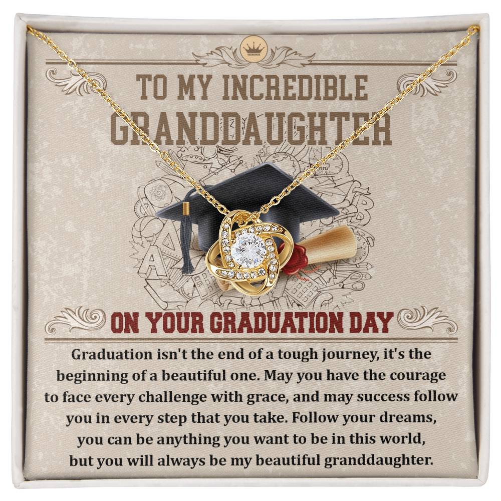 Granddaughter Love Knot Necklace - Your Graduation Day
