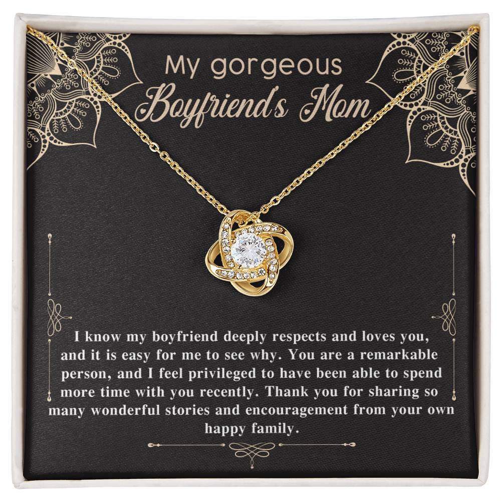 Boyfriend's Mom Love Knot Necklace - Happy Family