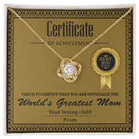 Load image into Gallery viewer, Mom Love Knot Necklace - Certificate Of Achievement
