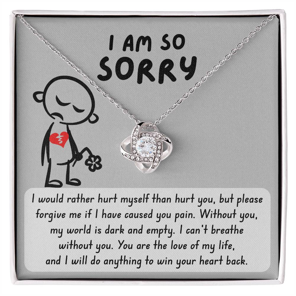 I'm Sorry Love Knot Necklace - Dark And Empty