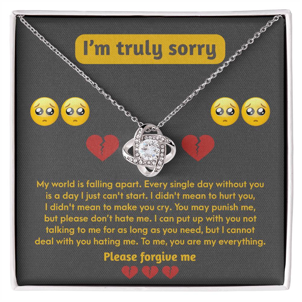 I'm Sorry Love Knot Necklace - Make You Cry