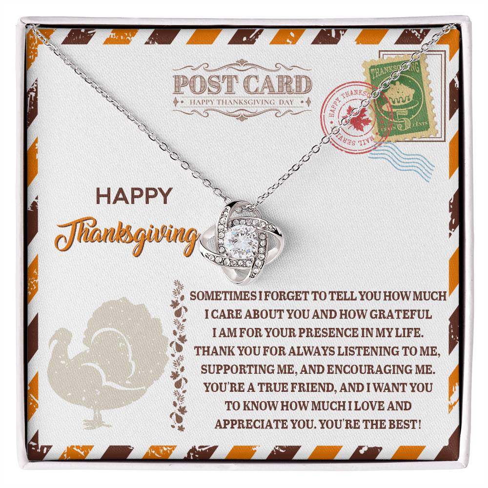 Thanksgiving Love Knot Necklace - A True Friend