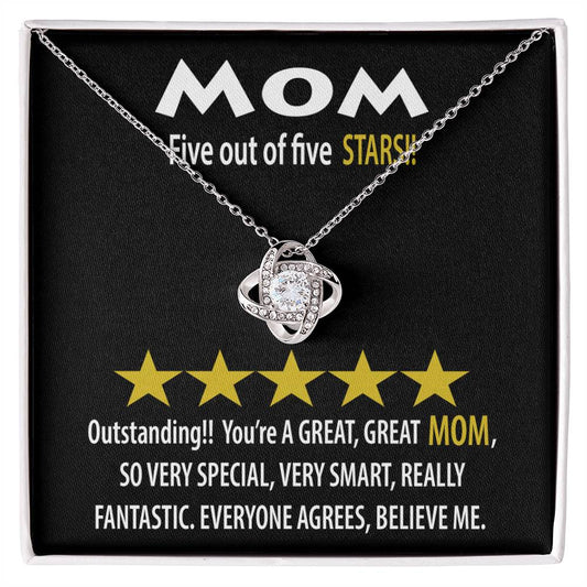 Mom Love Knot Necklace - Five Stars