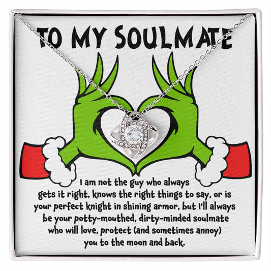 To My Soulmate - Perfect Knight - Love Knot Necklace