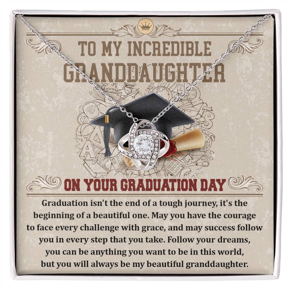 Granddaughter Love Knot Necklace - Your Graduation Day