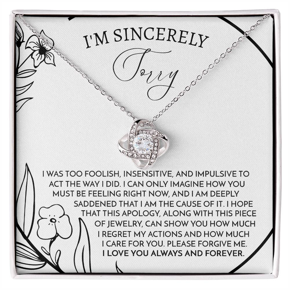 I'm Sorry Love Knot Necklace - Care