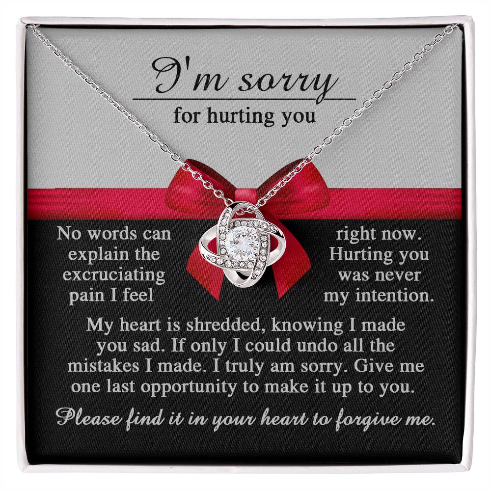 I'm Sorry Love Knot Necklace - Sad