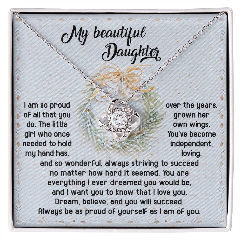 Daughter Love Knot Necklace - Proud Of Yourself