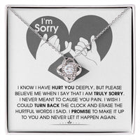 Load image into Gallery viewer, I&#39;m Sorry Love Knot Necklace - Hurtful Words
