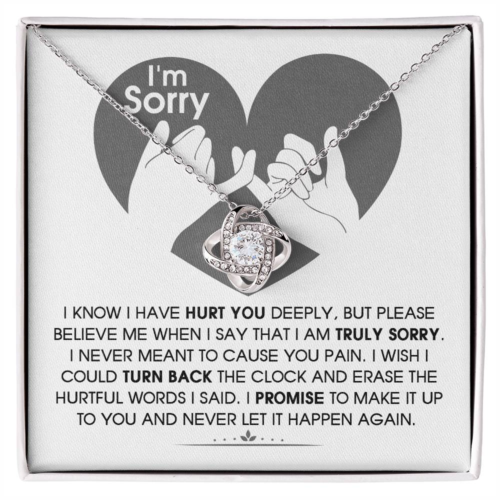 I'm Sorry Love Knot Necklace - Hurtful Words